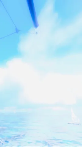夏空、帆船、そして青い光