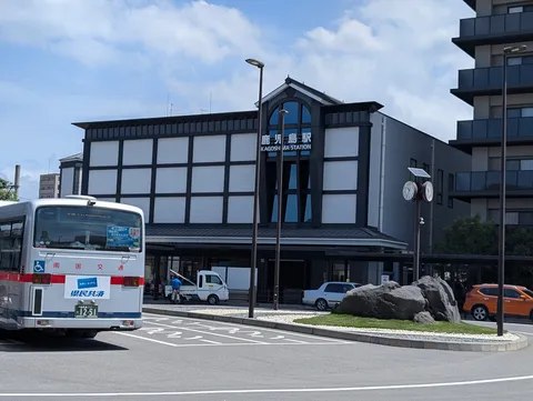 青空と駅舎、時の流れ