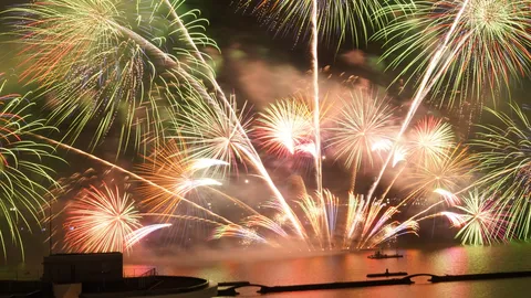 夜空と水面の大競演