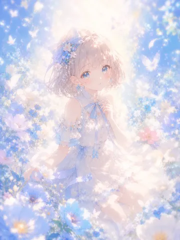 幻想的な蝶と花のパステルドリーム