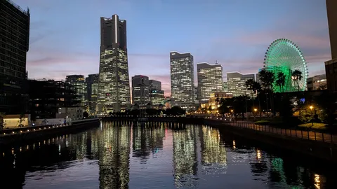 宵闇の都市、映し合う光
