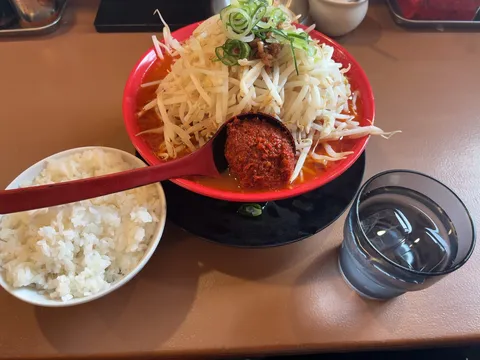 山盛りの芽と辛味の一杯