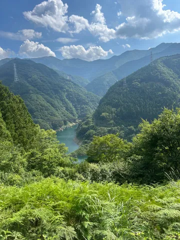 緑深き谷、川と山々の息吹