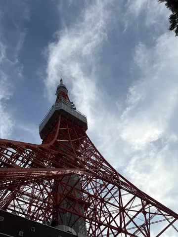 空を見上げる東京タワー