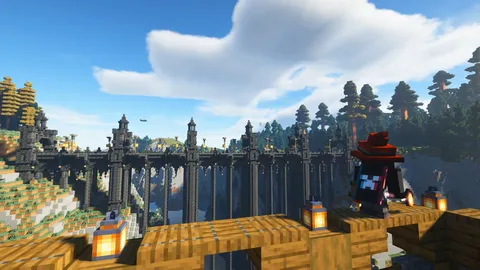 マイクラ世界の絶景橋
