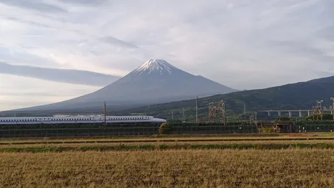 山と列車の静かな対話