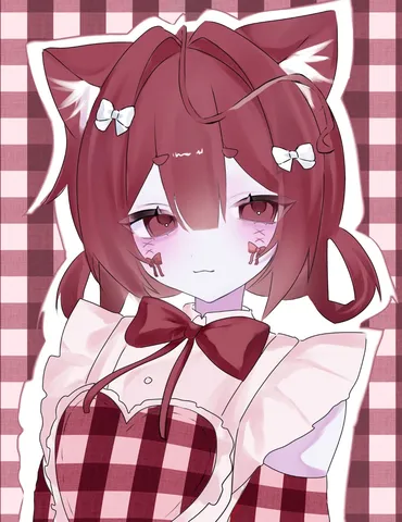 チェック柄リボンメイド