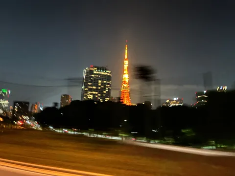 夜景に溶ける東京タワー