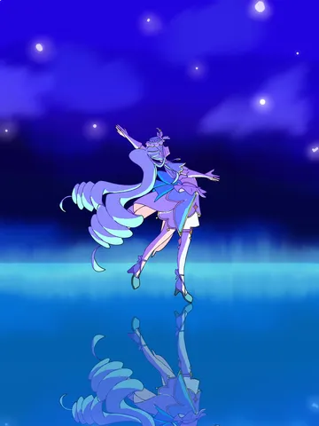 青い夜の幻想的な踊り