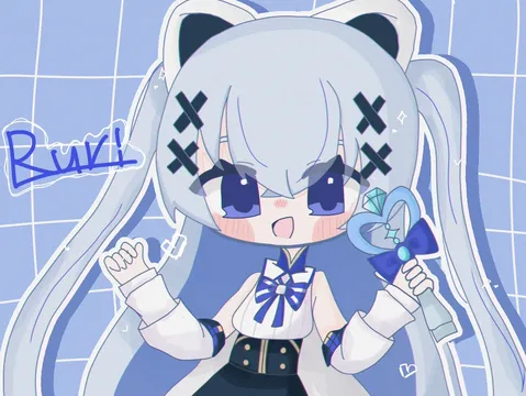 魔法少女風のキュートなイラスト