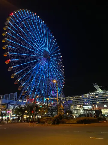 煌めく観覧車の夜景