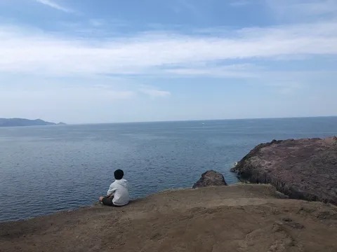 水平線と一人