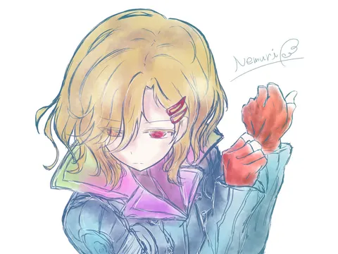 紅い手袋と眠たげな瞳