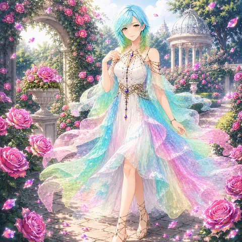 薔薇の庭にほどける光