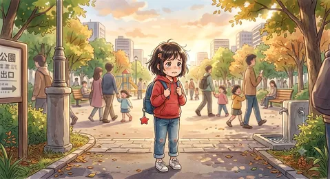 公園で一人佇む少女