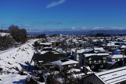 花巻市のとある橋からの俯瞰