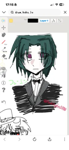 緑髪のフォーマルな影