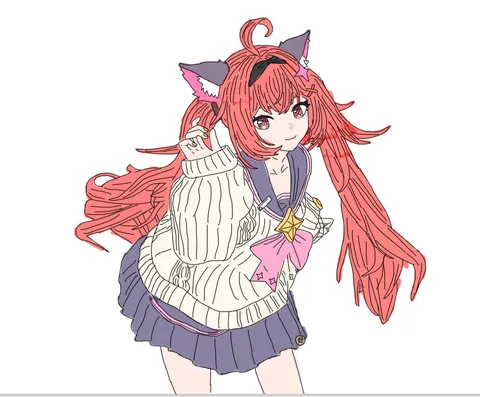 風を纏う長髪と猫耳