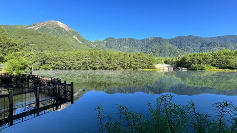 鏡のような湖と森の静寂