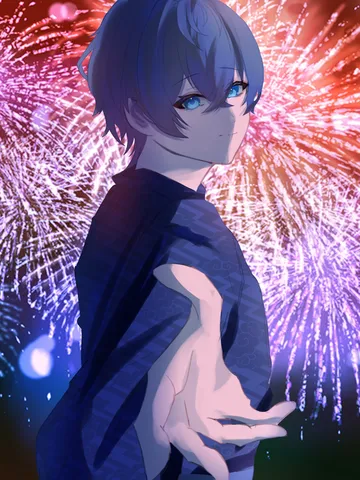 花火の下で、手を取って