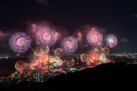 空いっぱいのカラフル花火