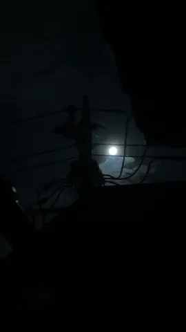 月明かりと電線、夜の帳