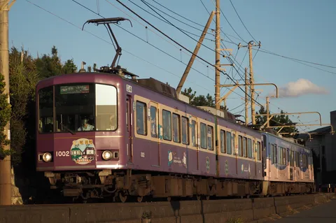 夕暮れ色の紫列車