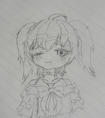 ちょっぴり困り顔の二つ結び