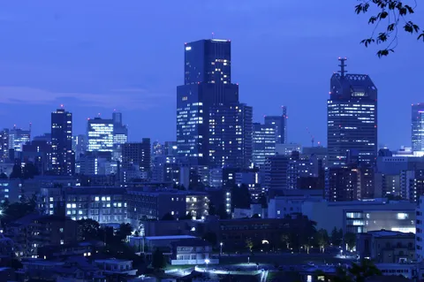 都会の夜景、光のシンフォニー