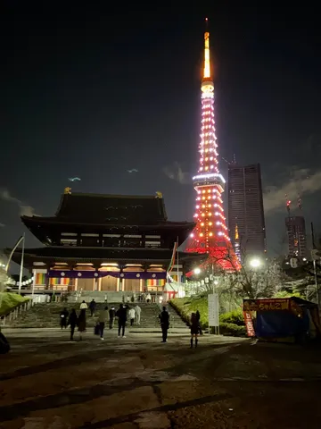 夜景と古刹、意外な組み合わせ？