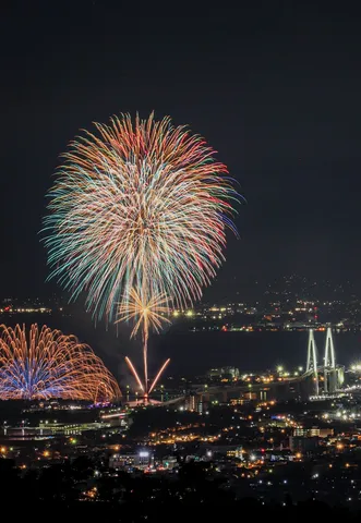 夜景を飾る大輪の花