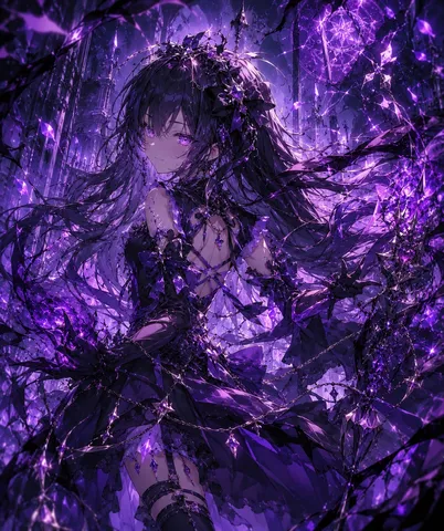 紫に煌めく幻想世界