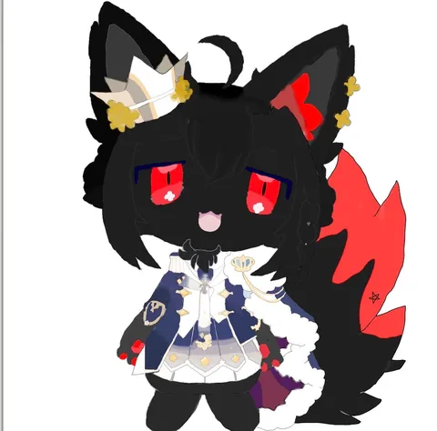黒狐の神秘的な王冠姿