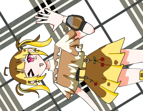 チェック柄とキュートな装い