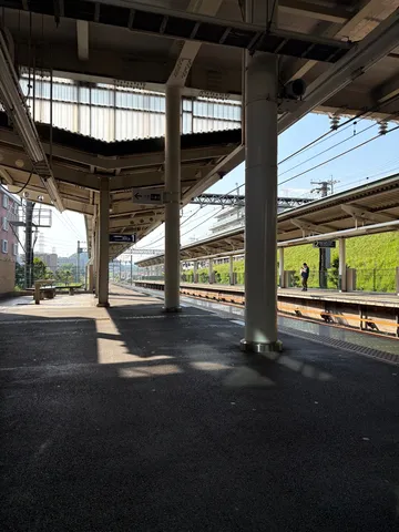 静寂の駅、午後の光と影