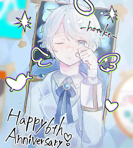 6周年を祝う、天使のような少年