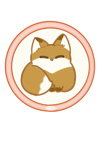 丸い世界でくつろぐキツネ