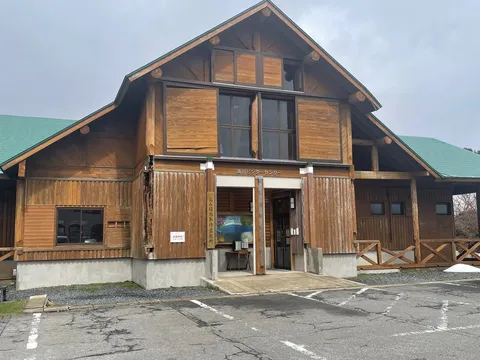 森に佇む木造建築の visitor center