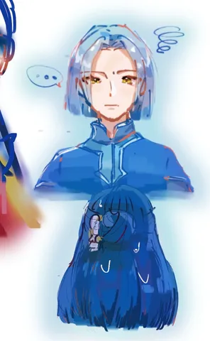 不思議な世界観の男女イラスト