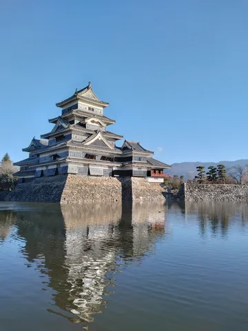 静寂の城、水面に映る姿