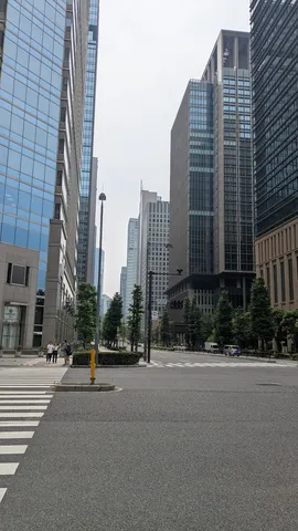 都会の静寂、ビルの谷間の散歩道