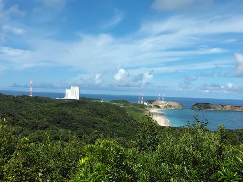 海風と緑の静かな交差点
