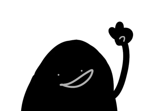 不思議な黒い生命体、ごきげんよう！