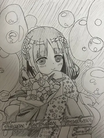 花と泡の上の微笑み