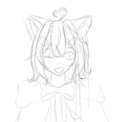 猫耳少女のラフスケッチ