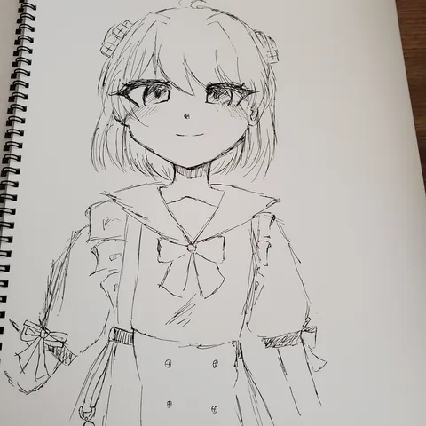 アニメ風少女のスケッチ