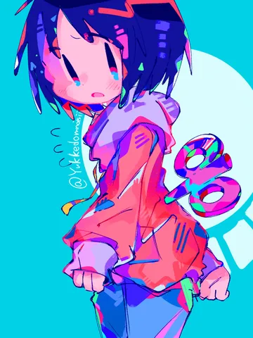 カラフルポップな巻き鍵の子