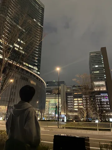 夜の帳、都市の灯火