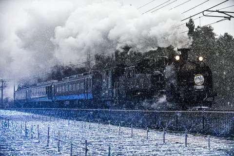 雪煙と旅するSLの肖像