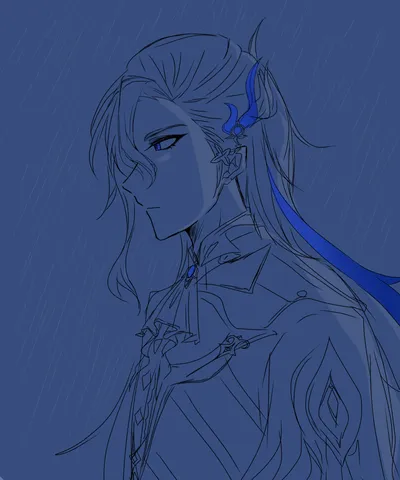雨の日の神秘的な横顔